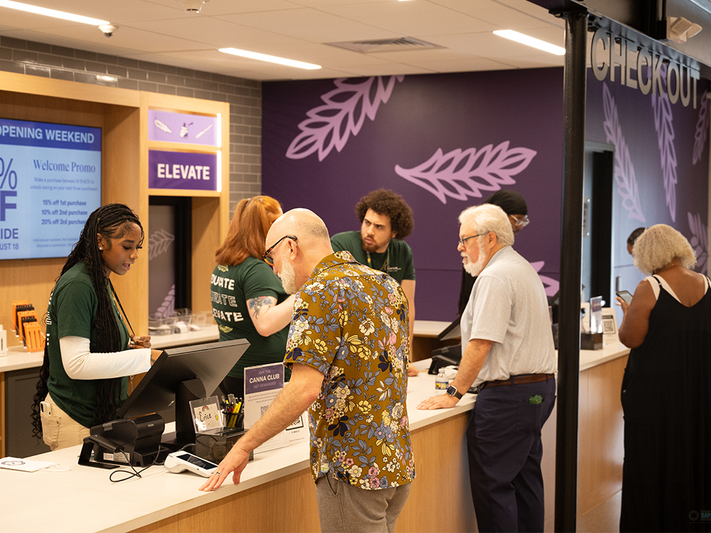 Inside of store with customers